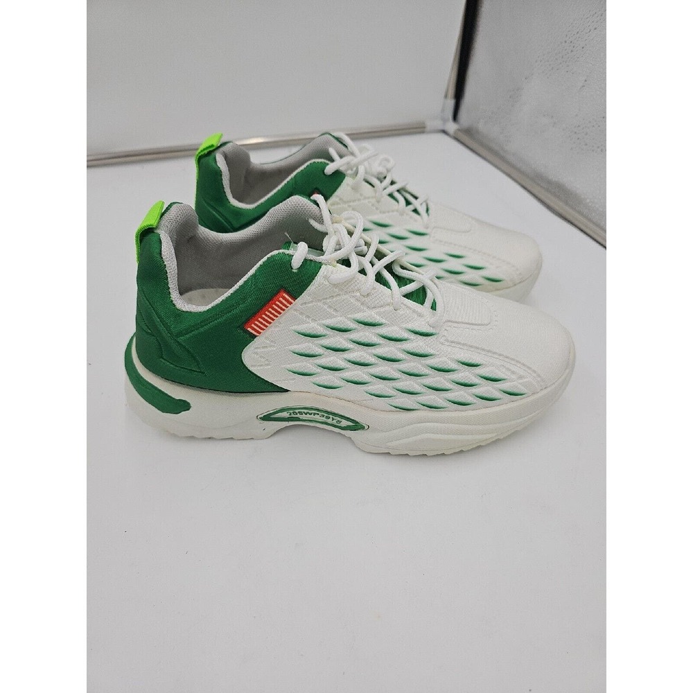 Men's Fashion Lace Up Sneakers Diamond Pattern Size EU43/US10 Green And White